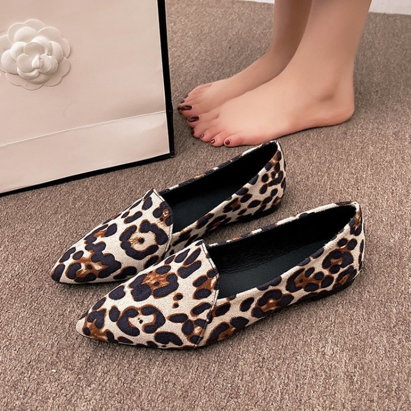 Leopard Print Heels - Women Leopard Print Pointed Toe Flat