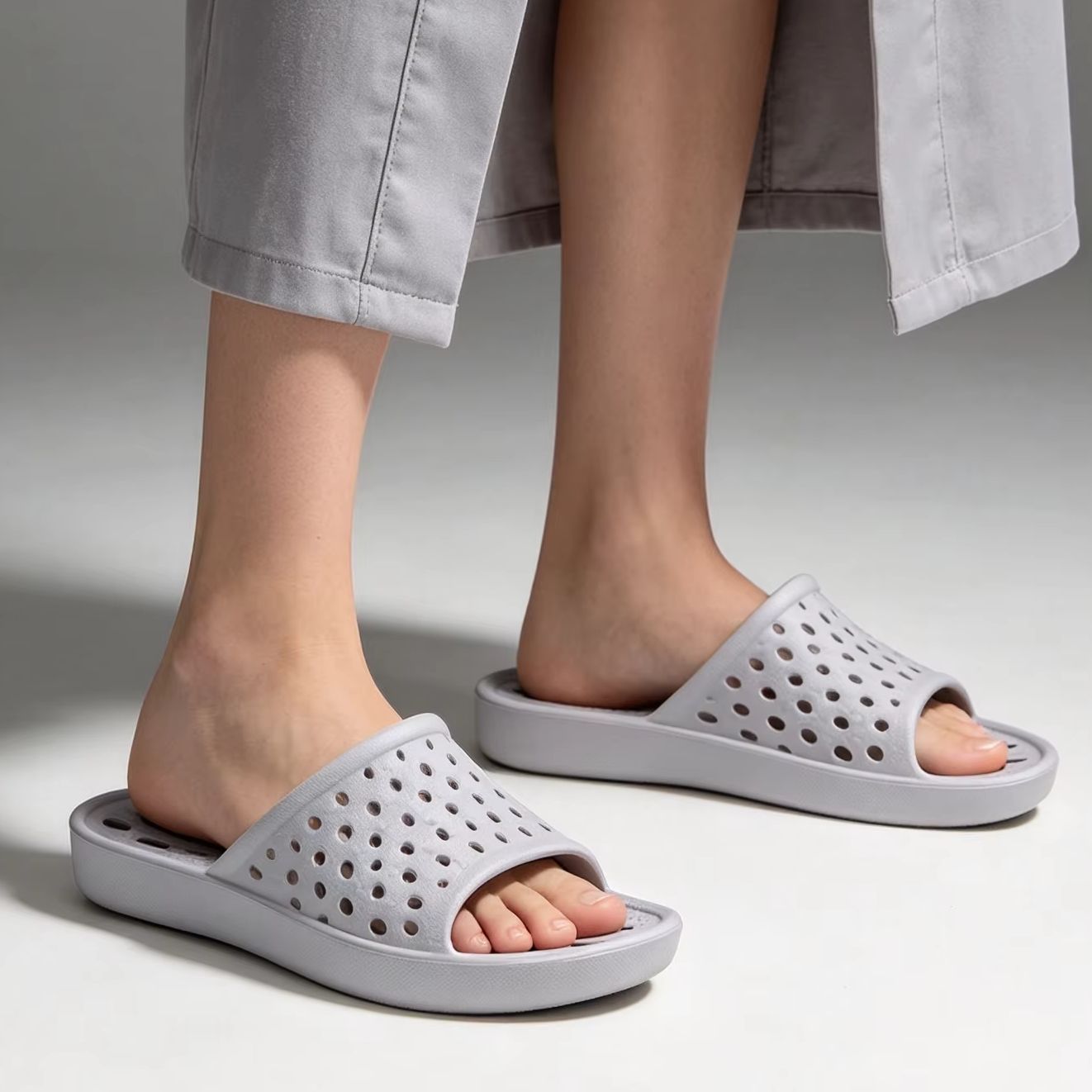 Women Shoes Sandals - Smile Popcorn Summer Hollow Drainage Shower
