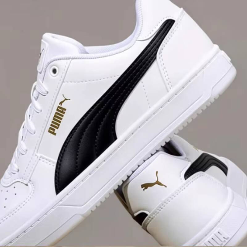 Women Shoes Puma - Off White Black Puma Leather Skate