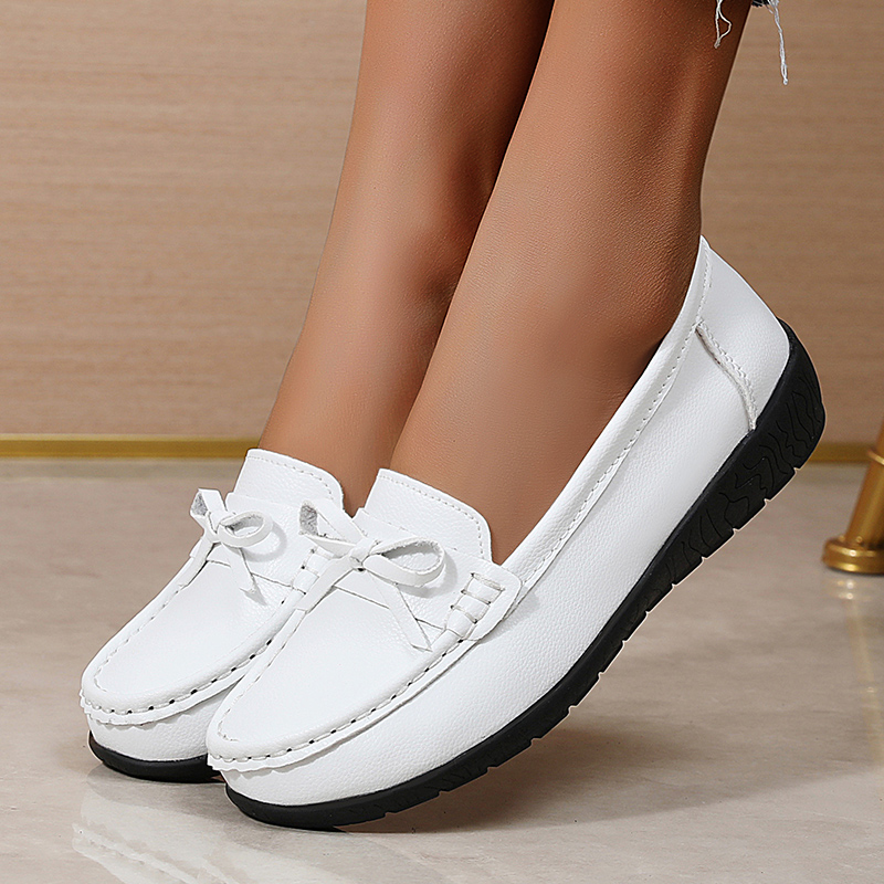 Genuine Leather Women Flats Fa - Women'S Shoes Loafers Black ulasan dan harga