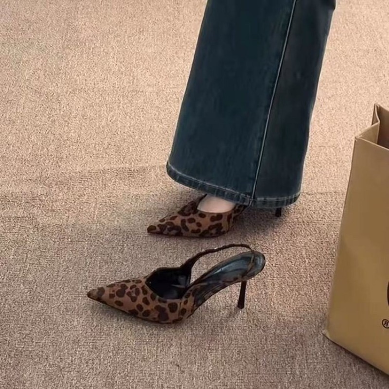 French Pointed Toe Leopard Pri - Leopard Print Heels ulasan dan harga