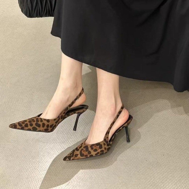 French Pointed Toe Leopard Pri - Leopard Print Heels ulasan dan harga