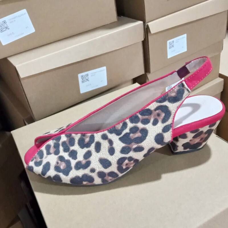 Leopard Print Peep Toe Slingba - Leopard Print Heels ulasan dan harga