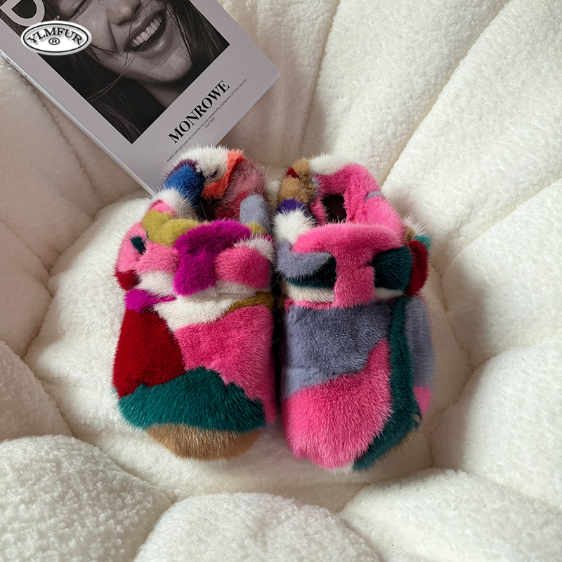 New Girl Luxury Mink Fur Slipp - Women Shoes Mules ulasan dan harga