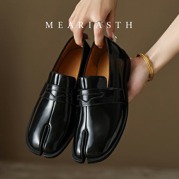 black Tabi Shoes Split Toe Pat - Women'S Shoes Loafers Black ulasan dan harga