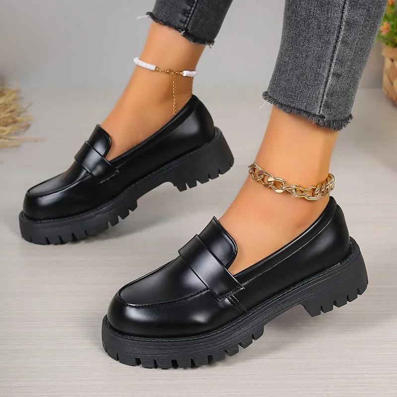 British Style Black Platform L - Women'S Shoes Loafers Black ulasan dan harga