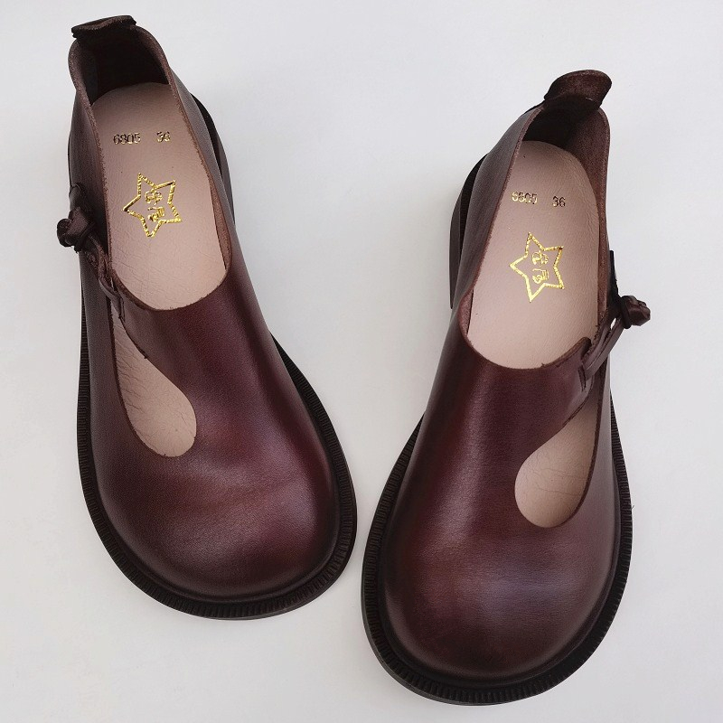 Careaymade-Genuine Leather Big - Women Shoes Black ulasan dan harga