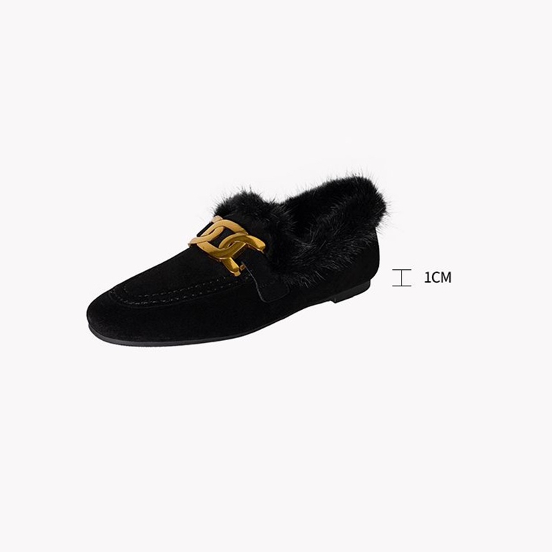 NEW Winter Women Pumps Sheep S - Women'S Shoes Loafers Black ulasan dan harga