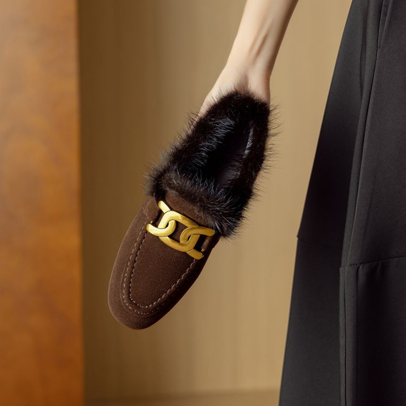 NEW Winter Women Pumps Sheep S - Women'S Shoes Loafers Black ulasan dan harga