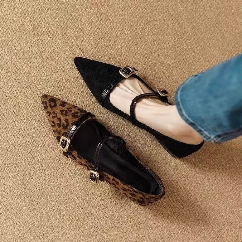 Women Pointed Toe Flats, Leopa - Leopard Print Heels ulasan dan harga