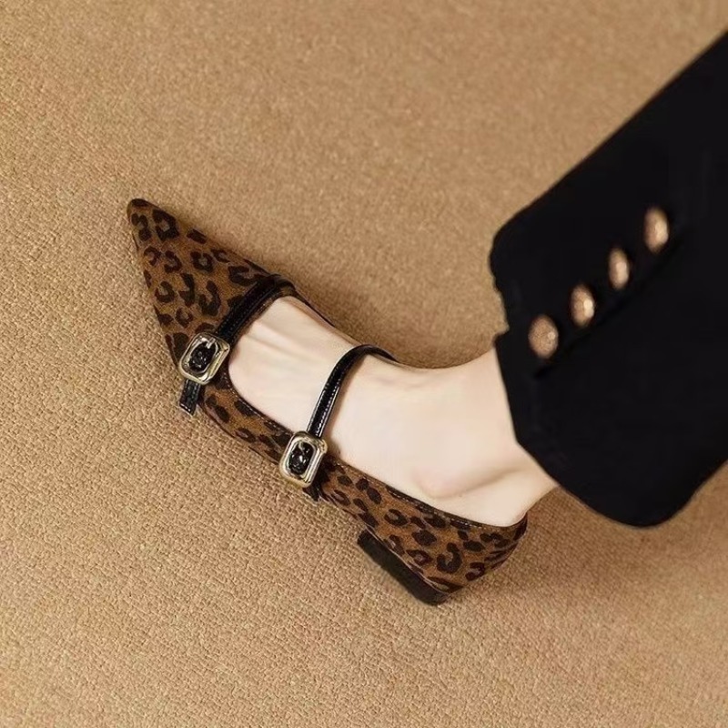 Women Pointed Toe Flats, Leopa - Leopard Print Heels ulasan dan harga