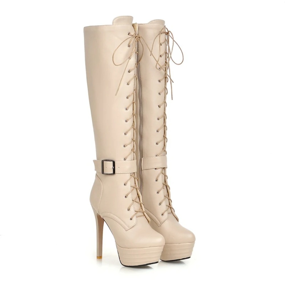 Knee High Boots Womens Botas M - Zip Up Boots Short ulasan dan harga