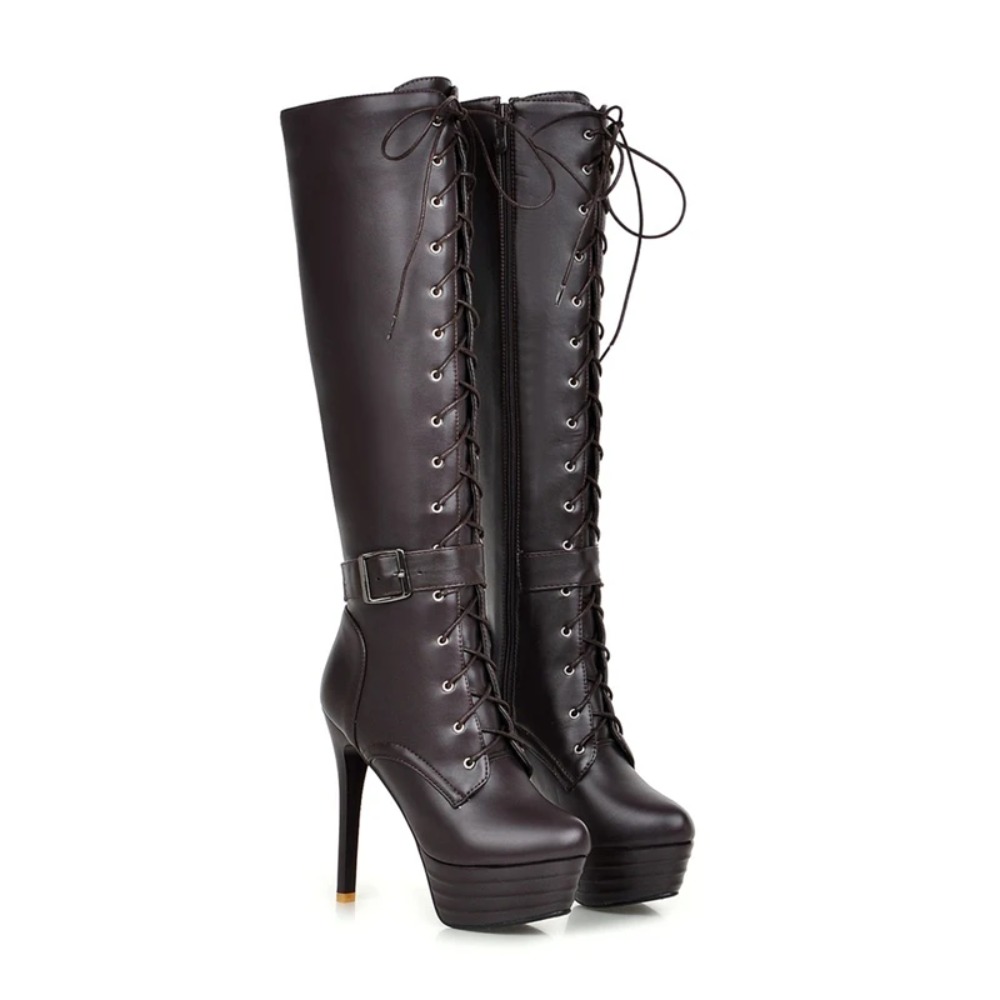 Knee High Boots Womens Botas M - Zip Up Boots Short ulasan dan harga