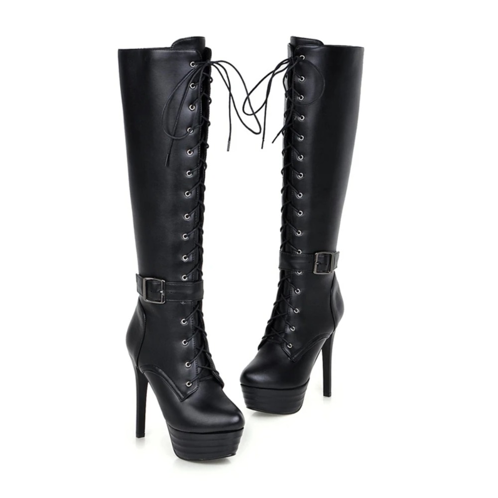 Knee High Boots Womens Botas M - Zip Up Boots Short ulasan dan harga