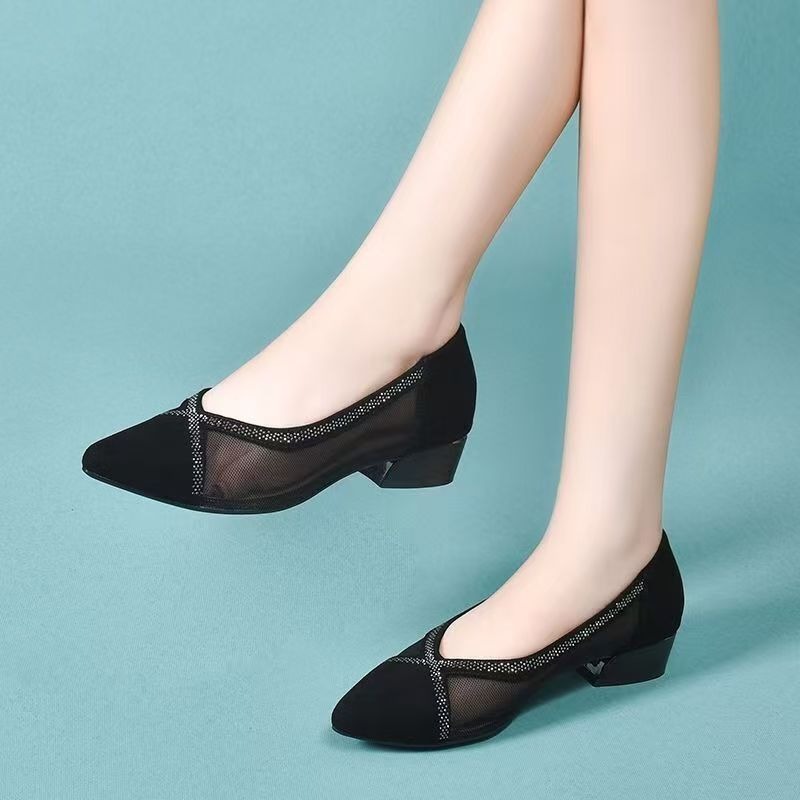 2025 Black Mesh New Pointed Fa - Women Shoes Black ulasan dan harga