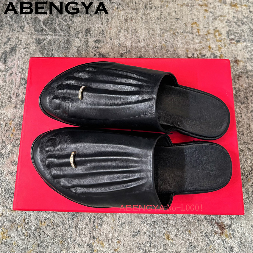 Black Real Leather Wrap Toe lo - Women'S Shoes Loafers Black ulasan dan harga