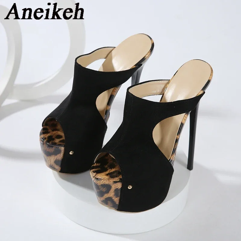Aneikeh Summer Extreme Platfor - Leopard Print Heels ulasan dan harga