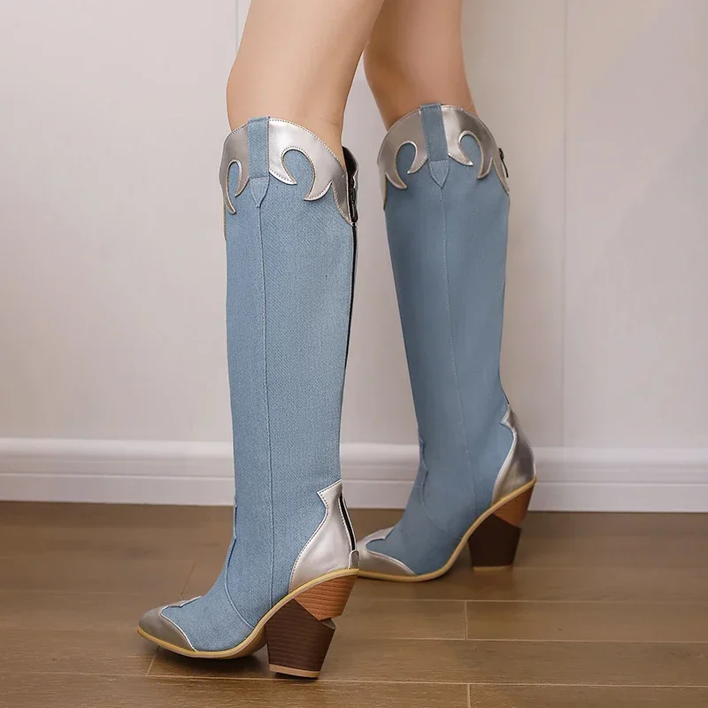 Big Size Western Women Knee Hi - Zip Up Boots Short ulasan dan harga