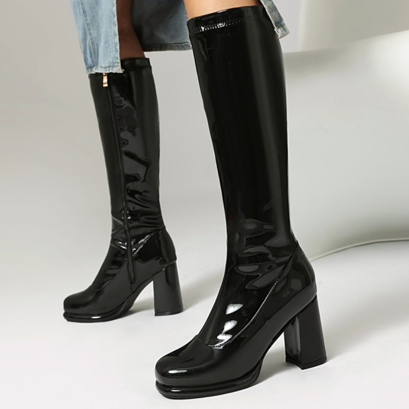 Brand Women's Knee High Boots  - Zip Up Boots Short ulasan dan harga