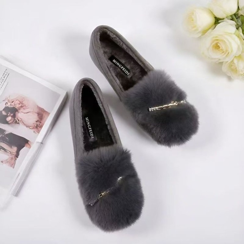 Black Furry Loafers Women Plus - Women'S Shoes Loafers Black ulasan dan harga